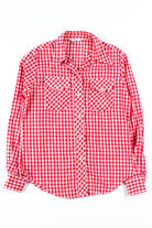 Red Gingham Button Up Shirt
