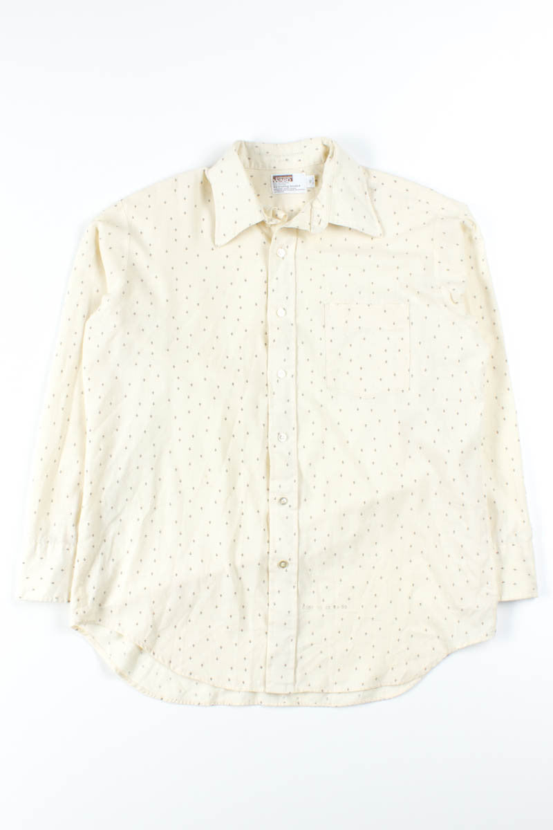 Beige Patterned Button Up Shirt