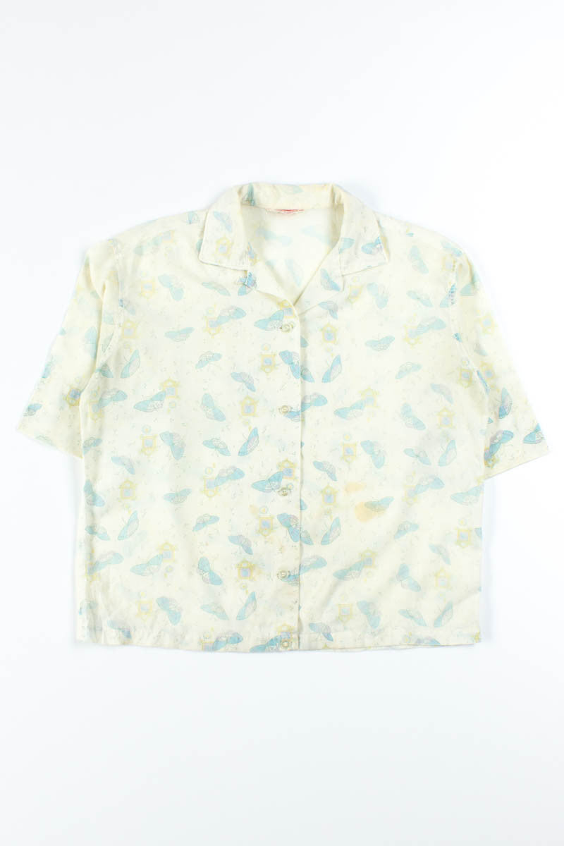 Blue Butterflies Button Up Shirt