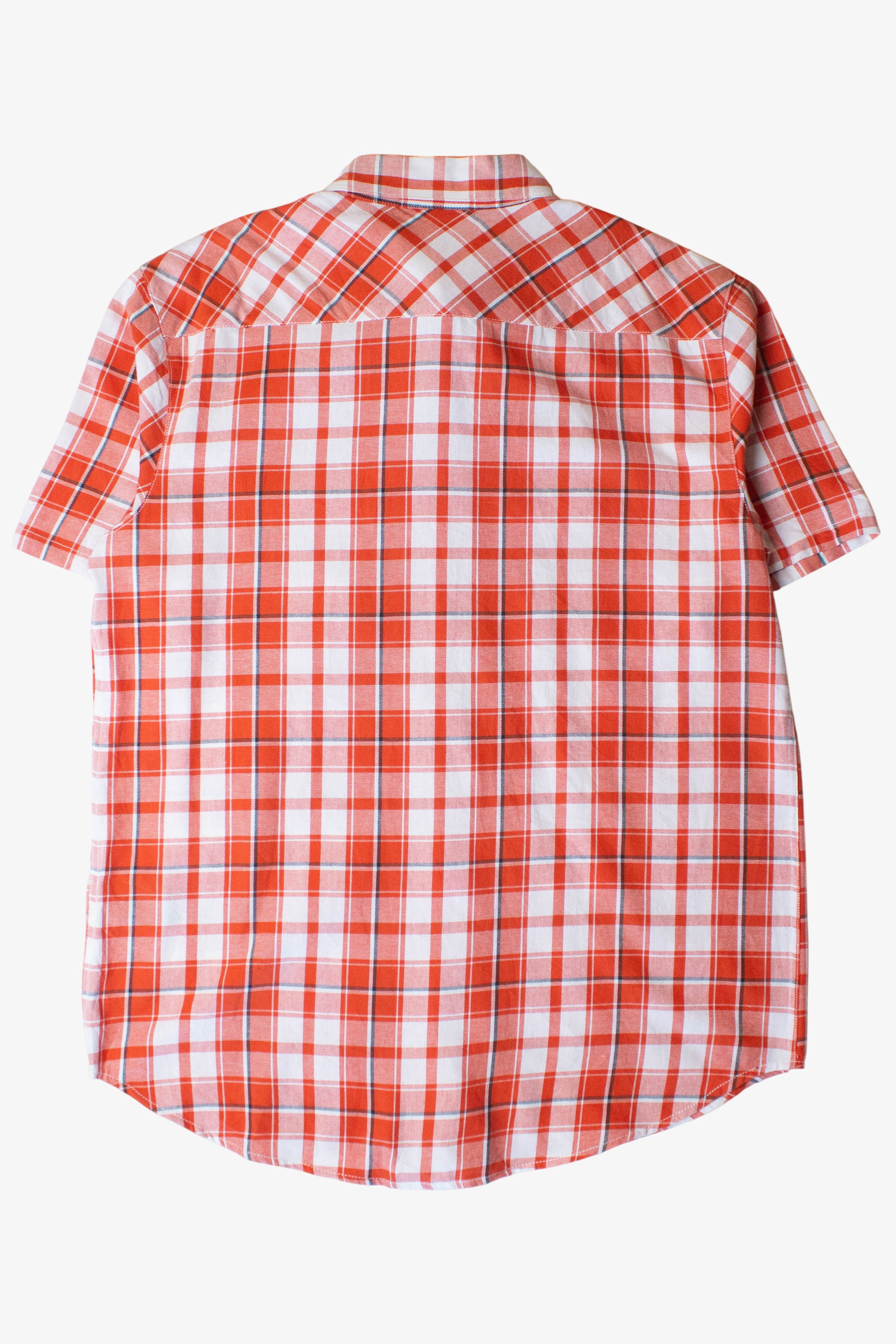 Orange Plaid Harley Davidson Button Up Shirt (2000s)