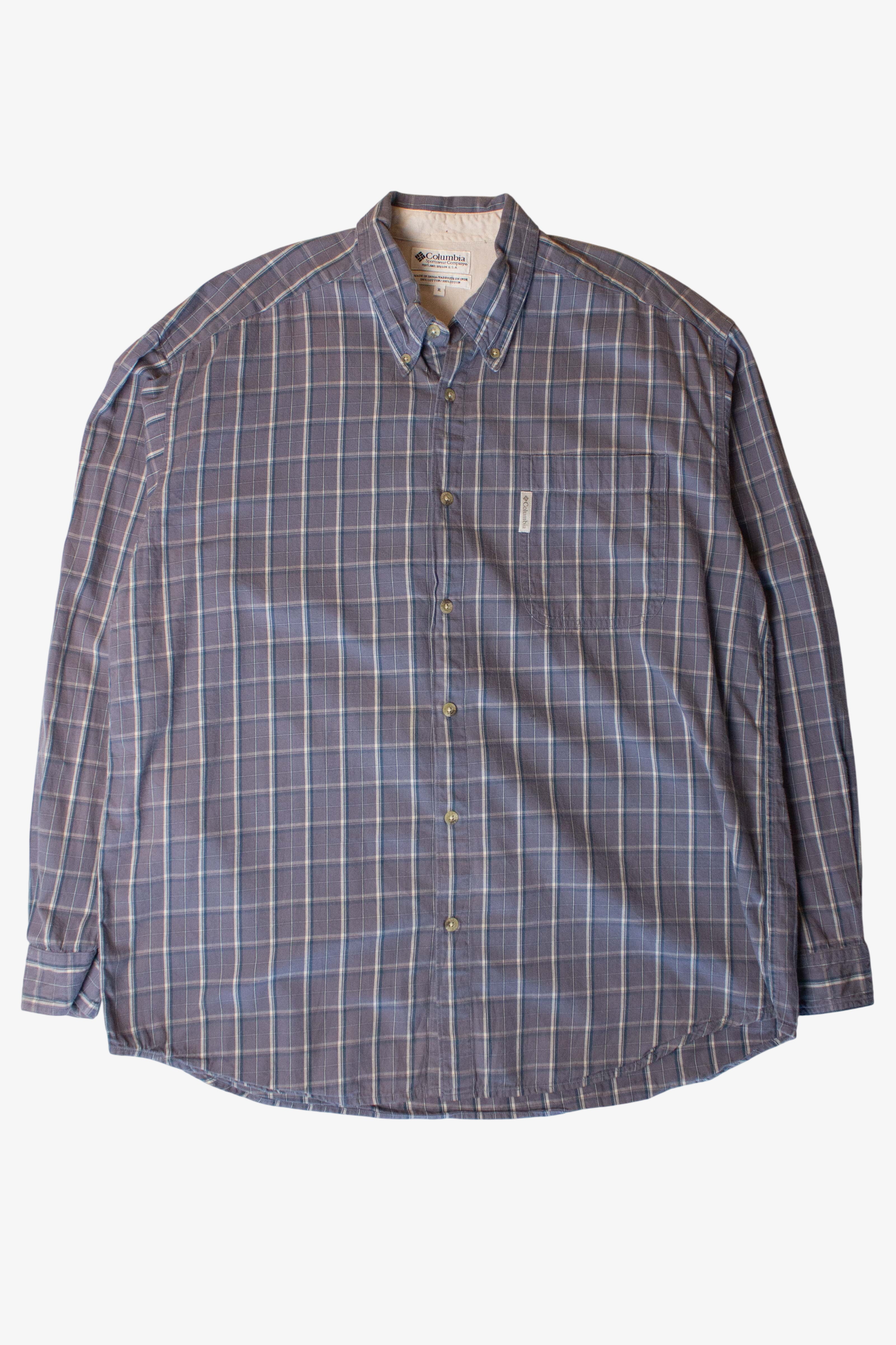 Vintage Blue Columbia Button Up Shirt (1990s)