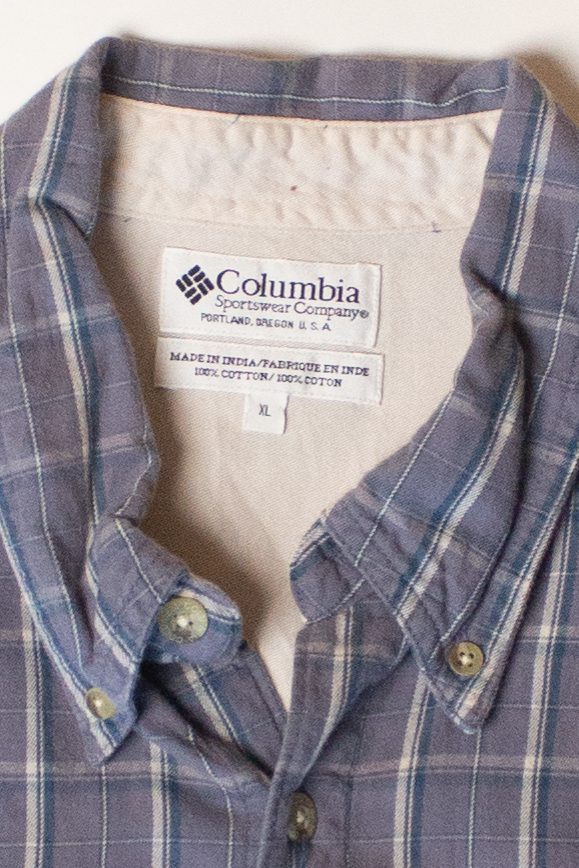 Vintage Blue Columbia Button Up Shirt (1990s)
