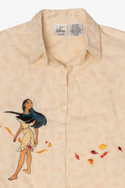 Vintage Embroidered Pocahontas Leaves Disney Button Up Shirt (1990s)