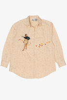 Vintage Embroidered Pocahontas Leaves Disney Button Up Shirt (1990s)