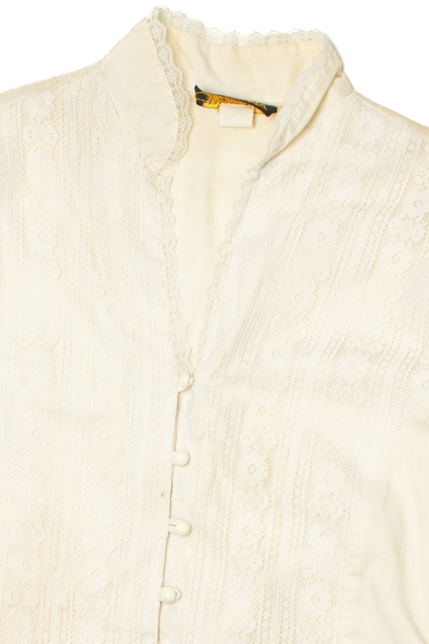 Vintage Lacey Collegiana Button Up Shirt