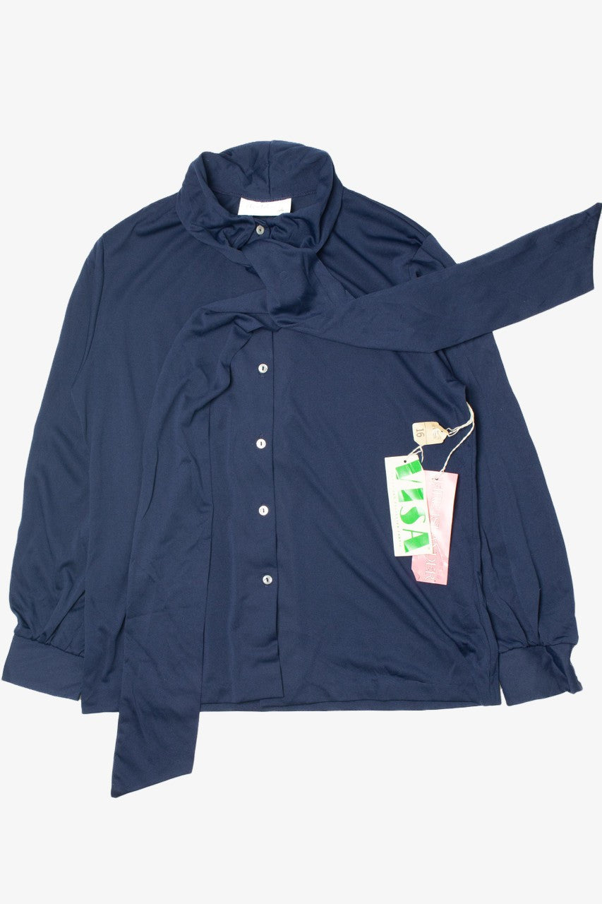 Vintage Navy Neck Tie Fire Islander Button Up Shirt