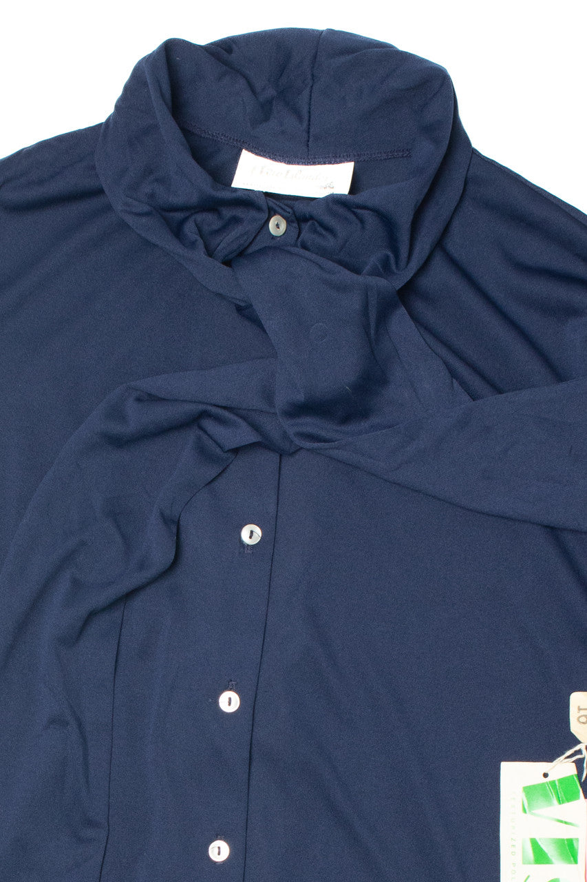 Vintage Navy Neck Tie Fire Islander Button Up Shirt