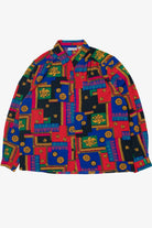 Vintage Patchwork Print Alfred Dunner Button Up Shirt