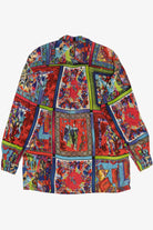 Vintage "Music" "Art" Pop Art All Over Print Button Up Top (1990s)
