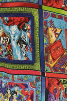 Vintage "Music" "Art" Pop Art All Over Print Button Up Top (1990s)