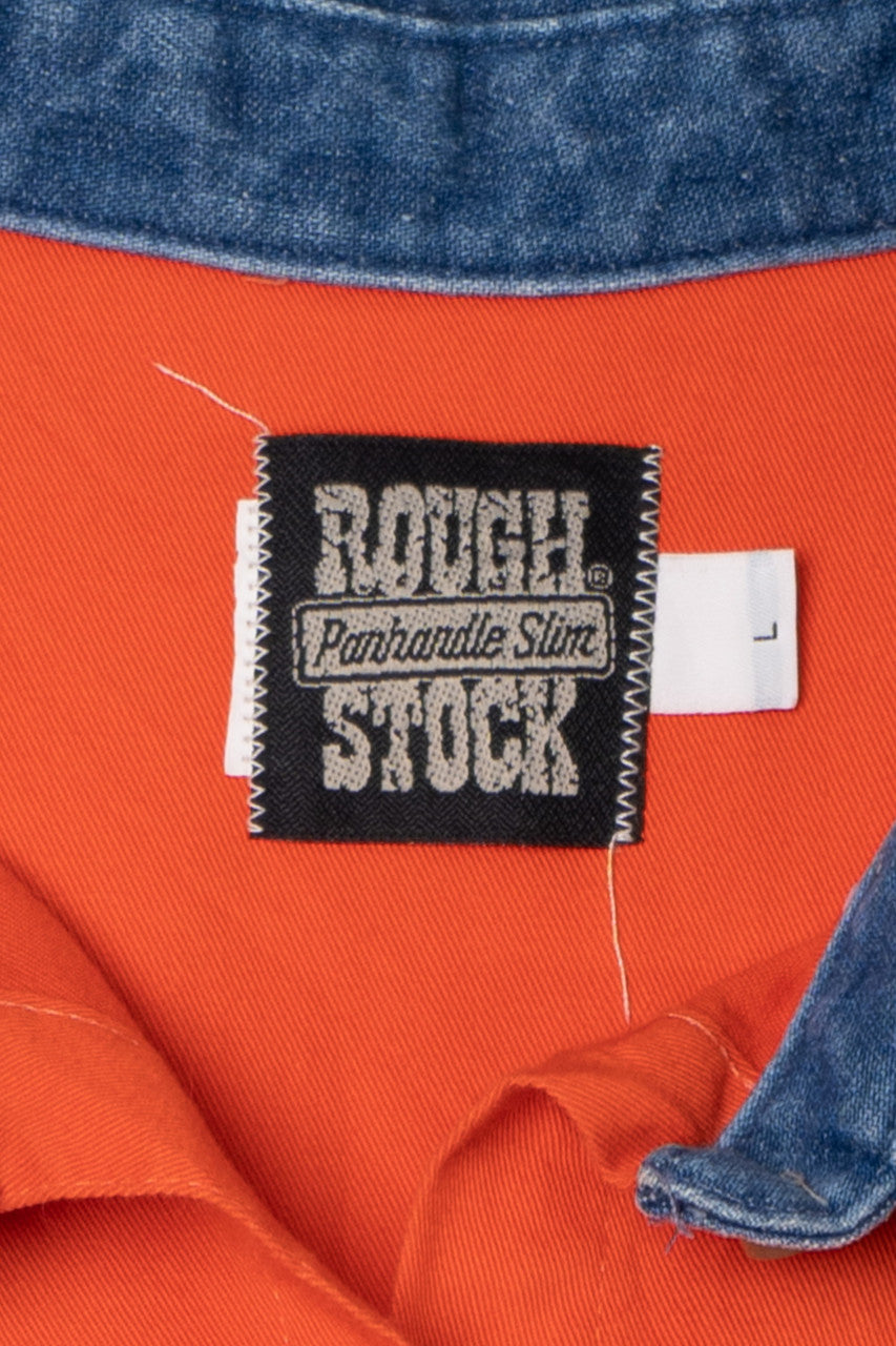 Vintage Hunter Orange Rough Stock Button Up Shirt