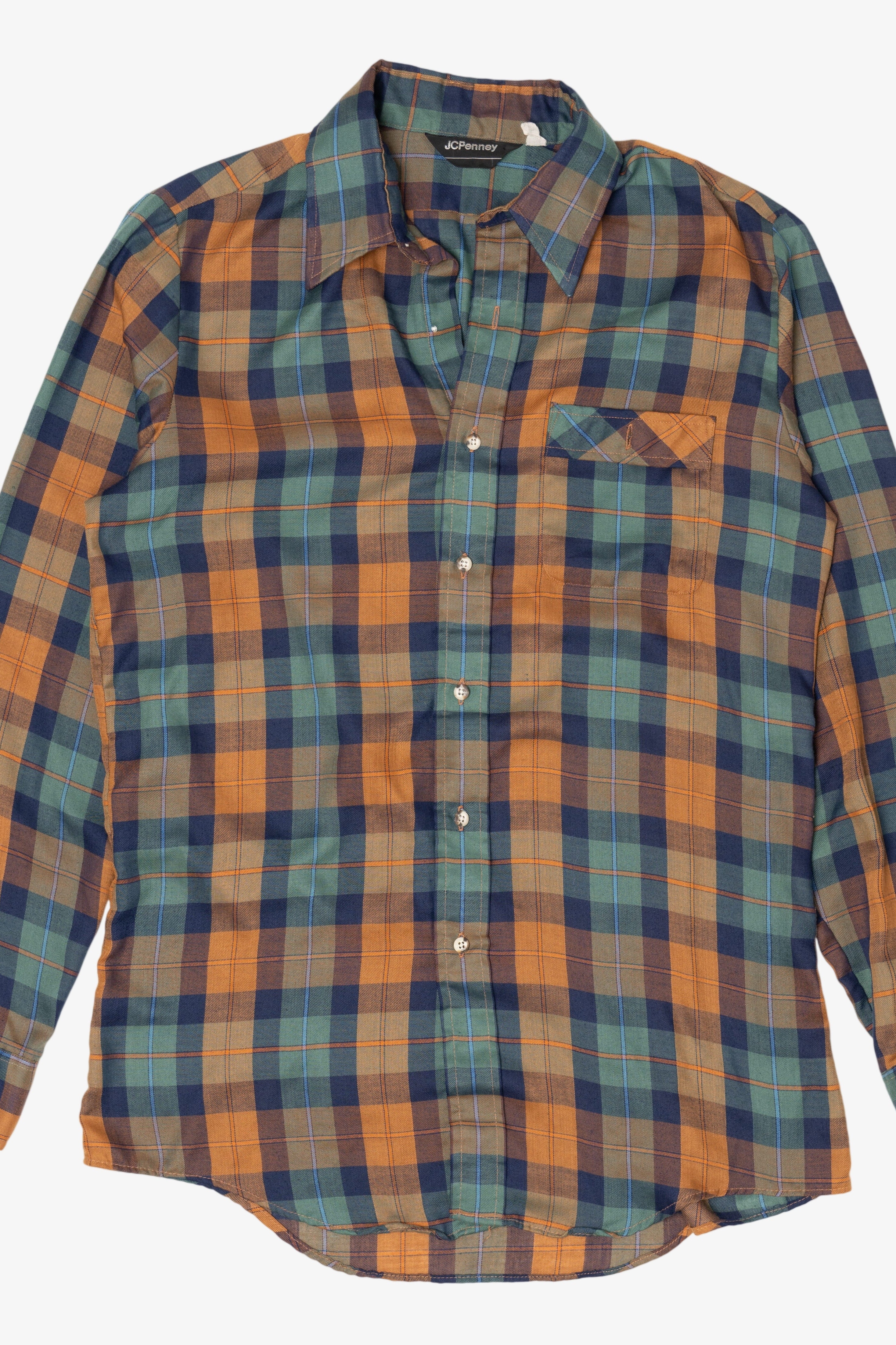 Vintage Blue And Orange JC Penney Button Up Shirt (1990s)
