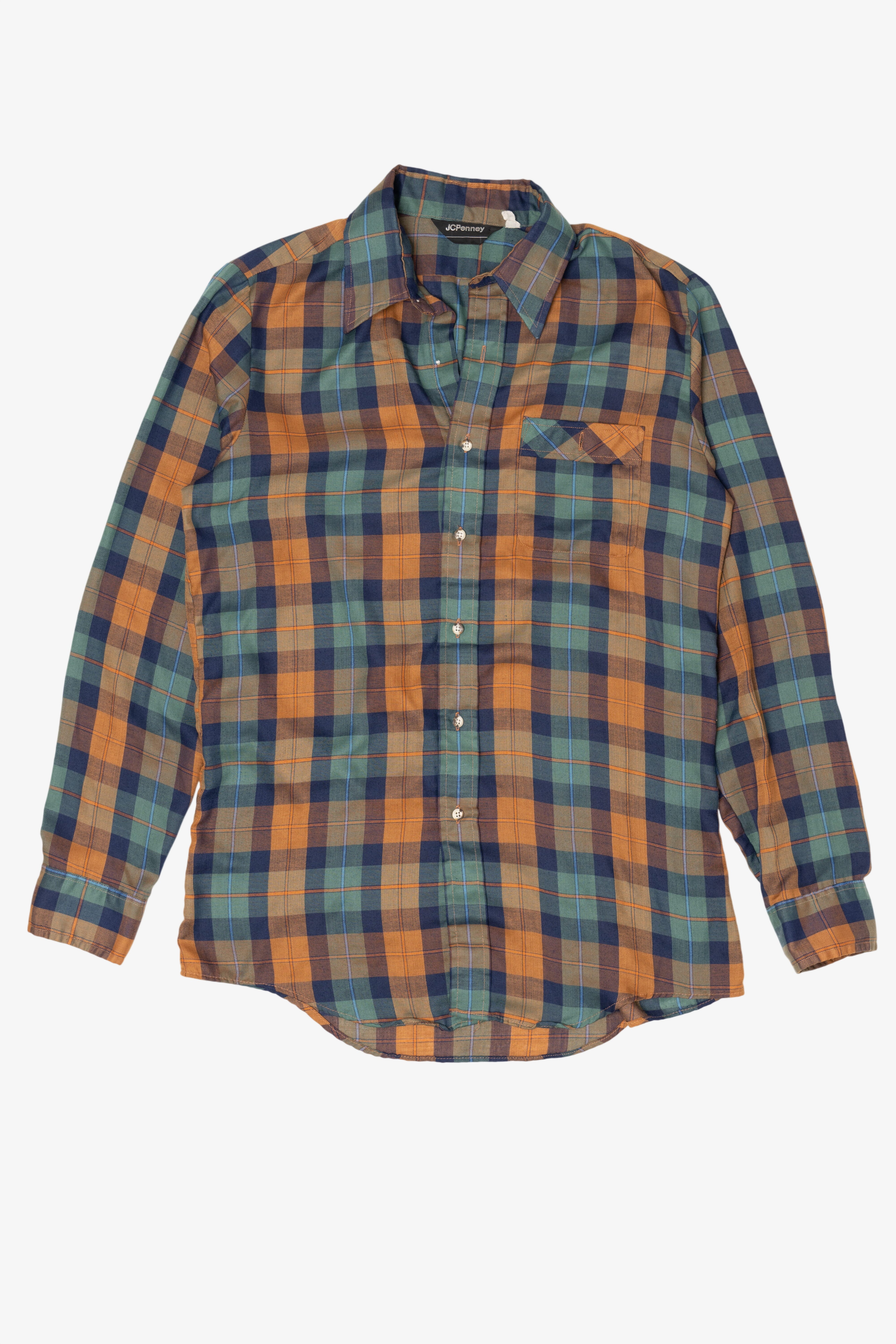Vintage Blue And Orange JC Penney Button Up Shirt (1990s)