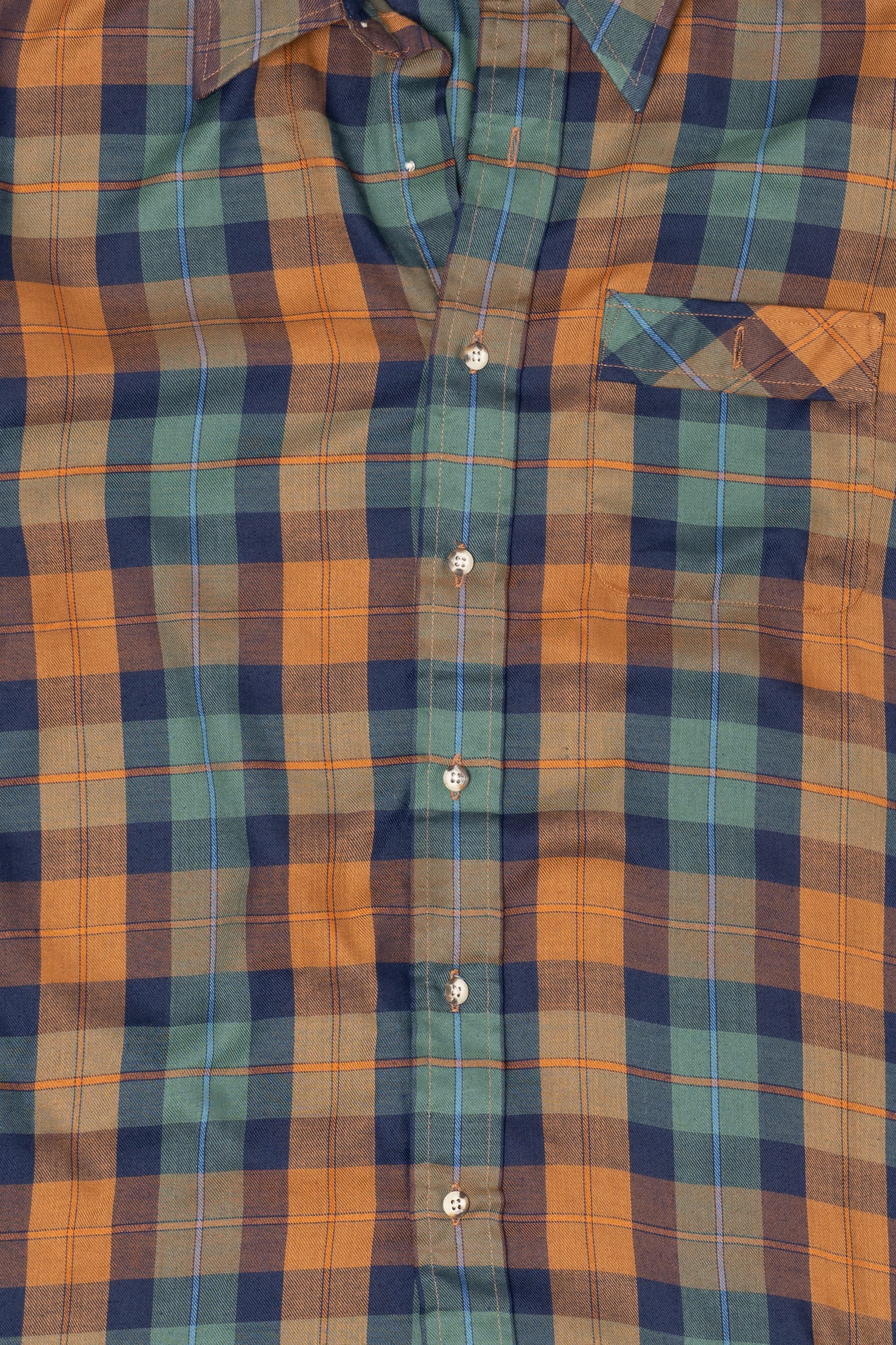 Vintage Blue And Orange JC Penney Button Up Shirt (1990s)