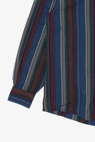 Vintage Distressed Navy Blue Pendleton Striped Button Up Shirt (1990s)