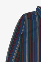 Vintage Distressed Navy Blue Pendleton Striped Button Up Shirt (1990s)