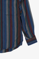 Vintage Distressed Navy Blue Pendleton Striped Button Up Shirt (1990s)