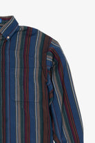 Vintage Distressed Navy Blue Pendleton Striped Button Up Shirt (1990s)