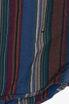 Vintage Distressed Navy Blue Pendleton Striped Button Up Shirt (1990s)