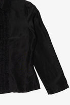 Vintage Black Yue Hera Ruffled Button Up Shirt (1990s)