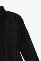 Vintage Black Yue Hera Ruffled Button Up Shirt (1990s)
