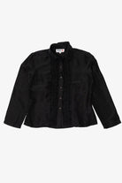 Vintage Black Yue Hera Ruffled Button Up Shirt (1990s)