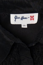 Vintage Black Yue Hera Ruffled Button Up Shirt (1990s)