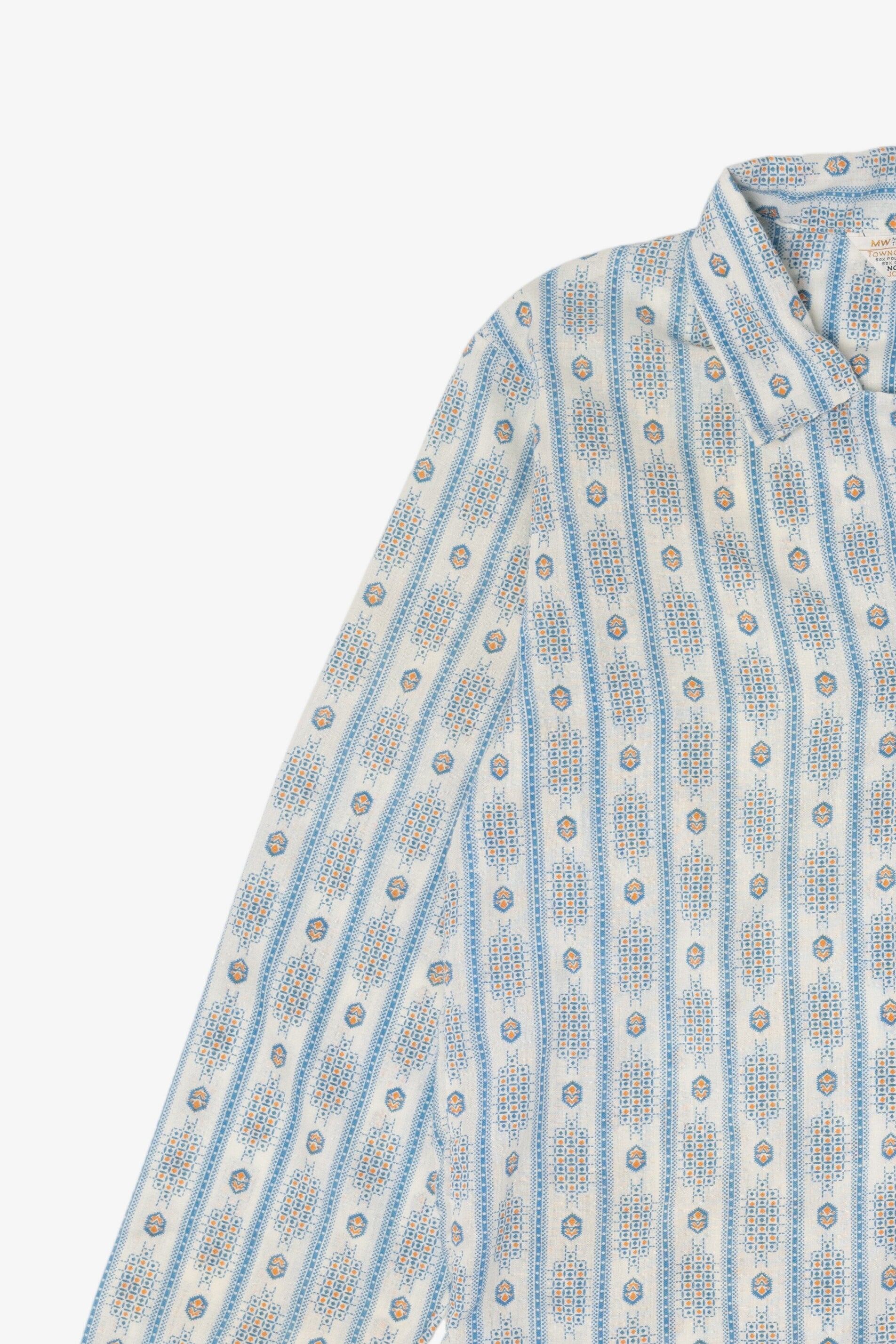 Vintage Blue And White Towncraft JC Penney Button Up Shirt (1970s)