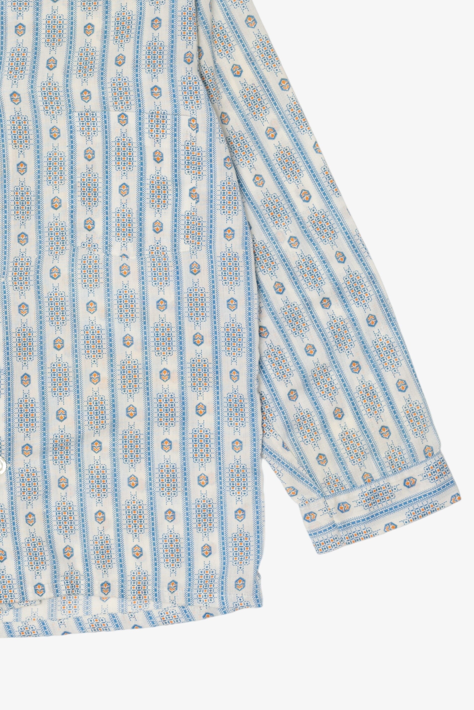 Vintage Blue And White Towncraft JC Penney Button Up Shirt (1970s)
