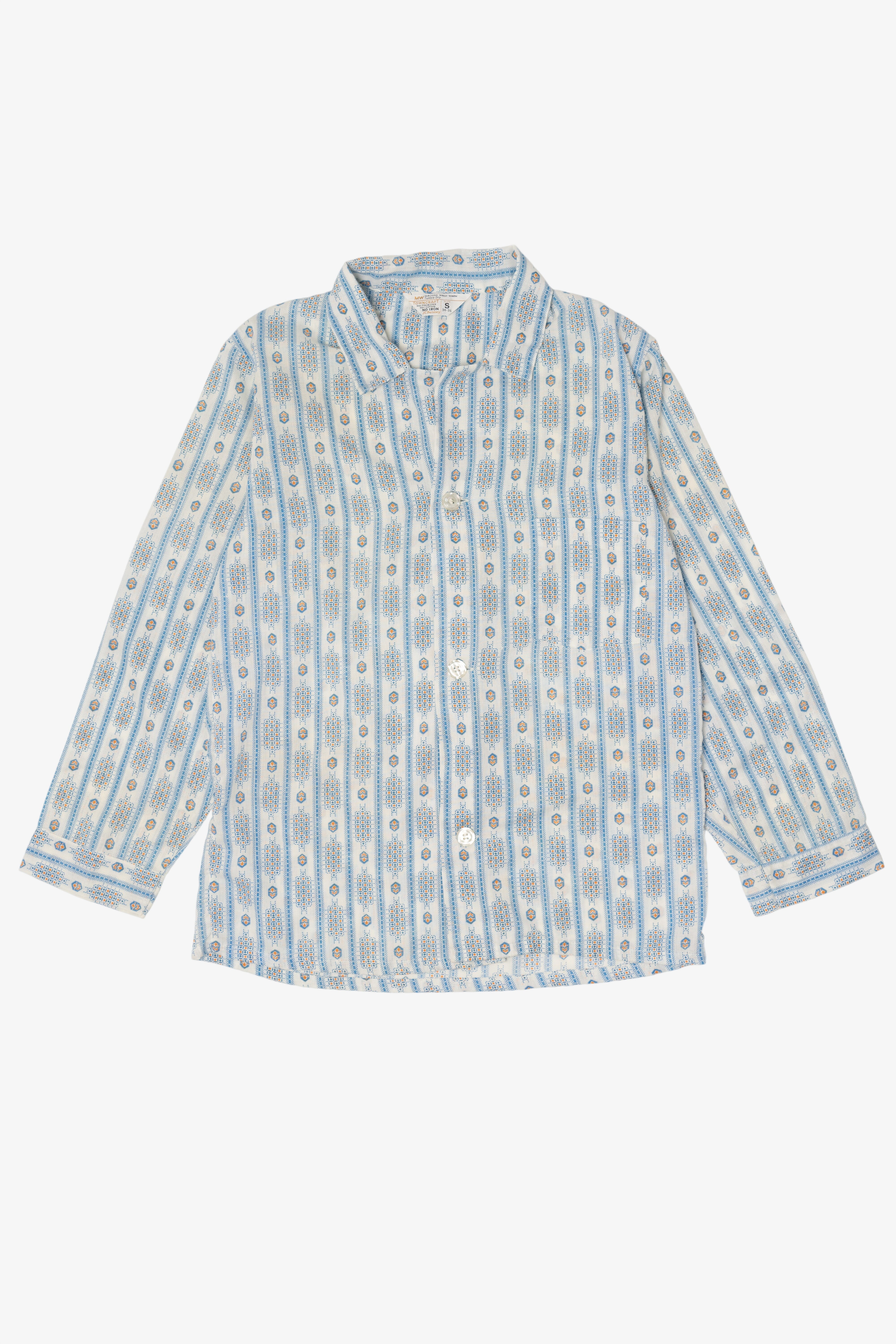 Vintage Blue And White Towncraft JC Penney Button Up Shirt (1970s