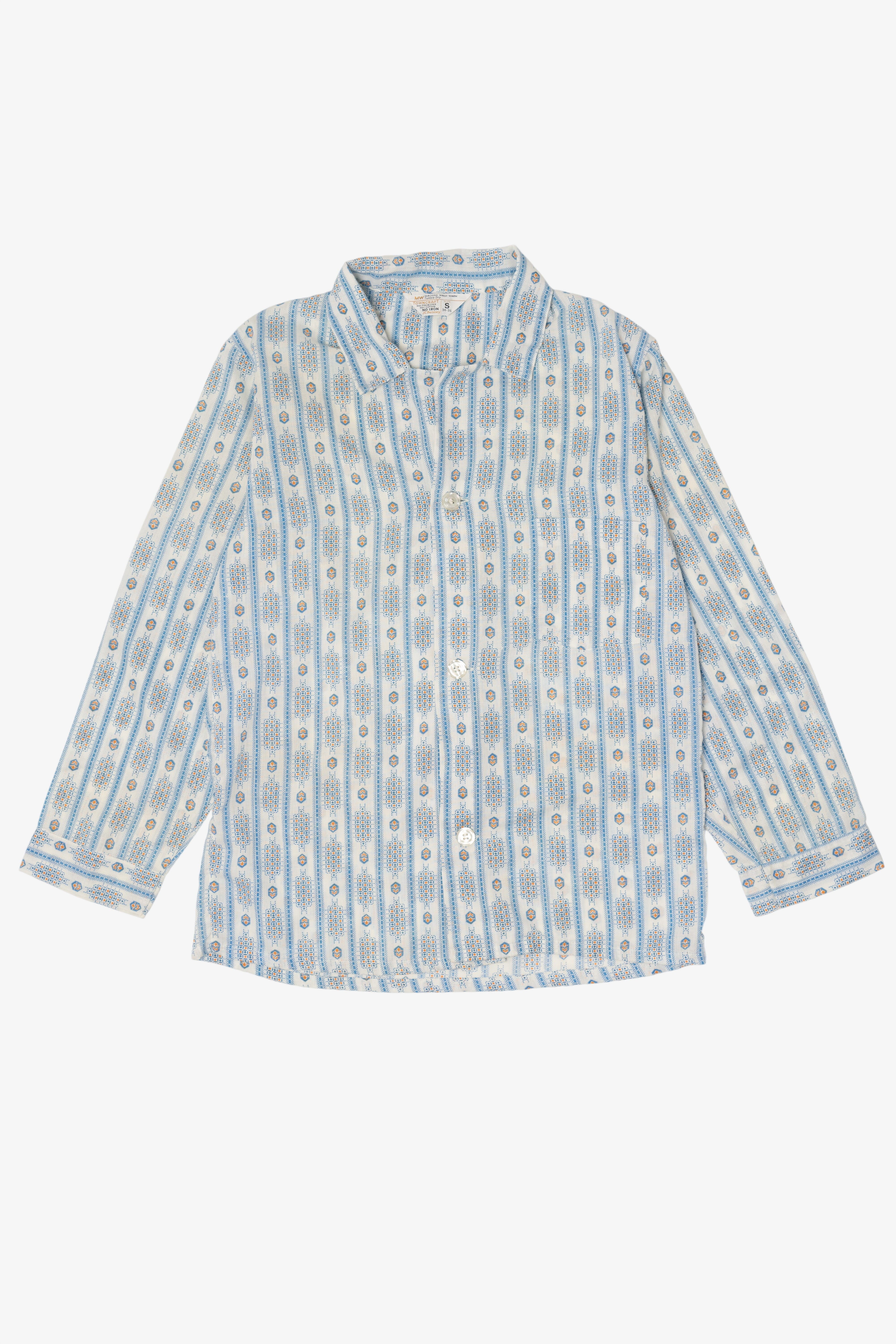 Vintage Blue And White Towncraft JC Penney Button Up Shirt (1970s)