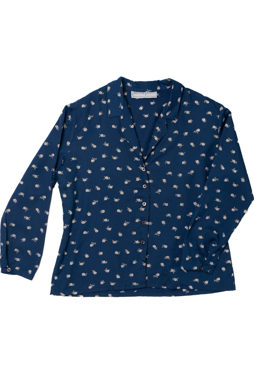 Vintage Calico Floral Button Up Shirt