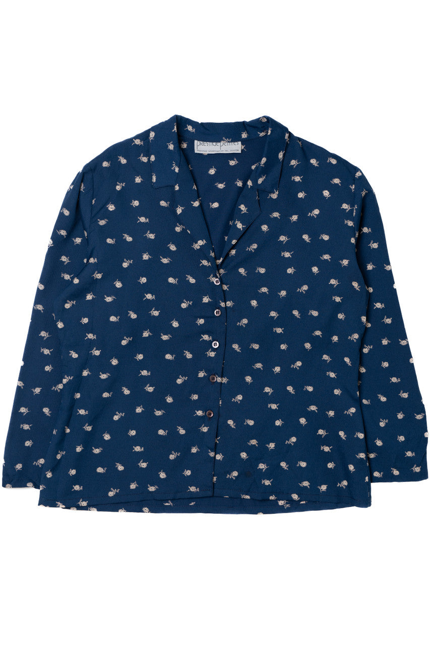 Vintage Calico Floral Button Up Shirt