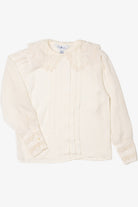 Vintage Lace Detail Peter Pan Collar Button Up Shirt