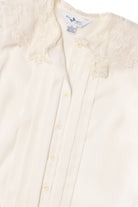 Vintage Lace Detail Peter Pan Collar Button Up Shirt