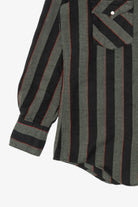 Vintage Dark Gray Authentic atb Westernwear Striped Button Up Shirt (1980s)