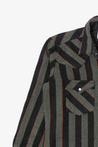 Vintage Dark Gray Authentic atb Westernwear Striped Button Up Shirt (1980s)