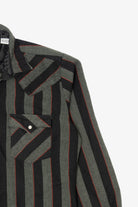 Vintage Dark Gray Authentic atb Westernwear Striped Button Up Shirt (1980s)