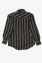 Vintage Dark Gray Authentic atb Westernwear Striped Button Up Shirt (1980s)