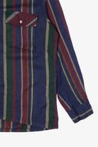 Vintage Navy Blue Striped Alpine Trail Button Up Shirt (1990s)