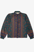 Vintage Paisley Striped Sheer California Girl Button Up Shirt