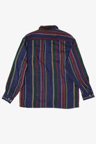 Vintage Navy Blue Striped Alpine Trail Button Up Shirt (1990s)