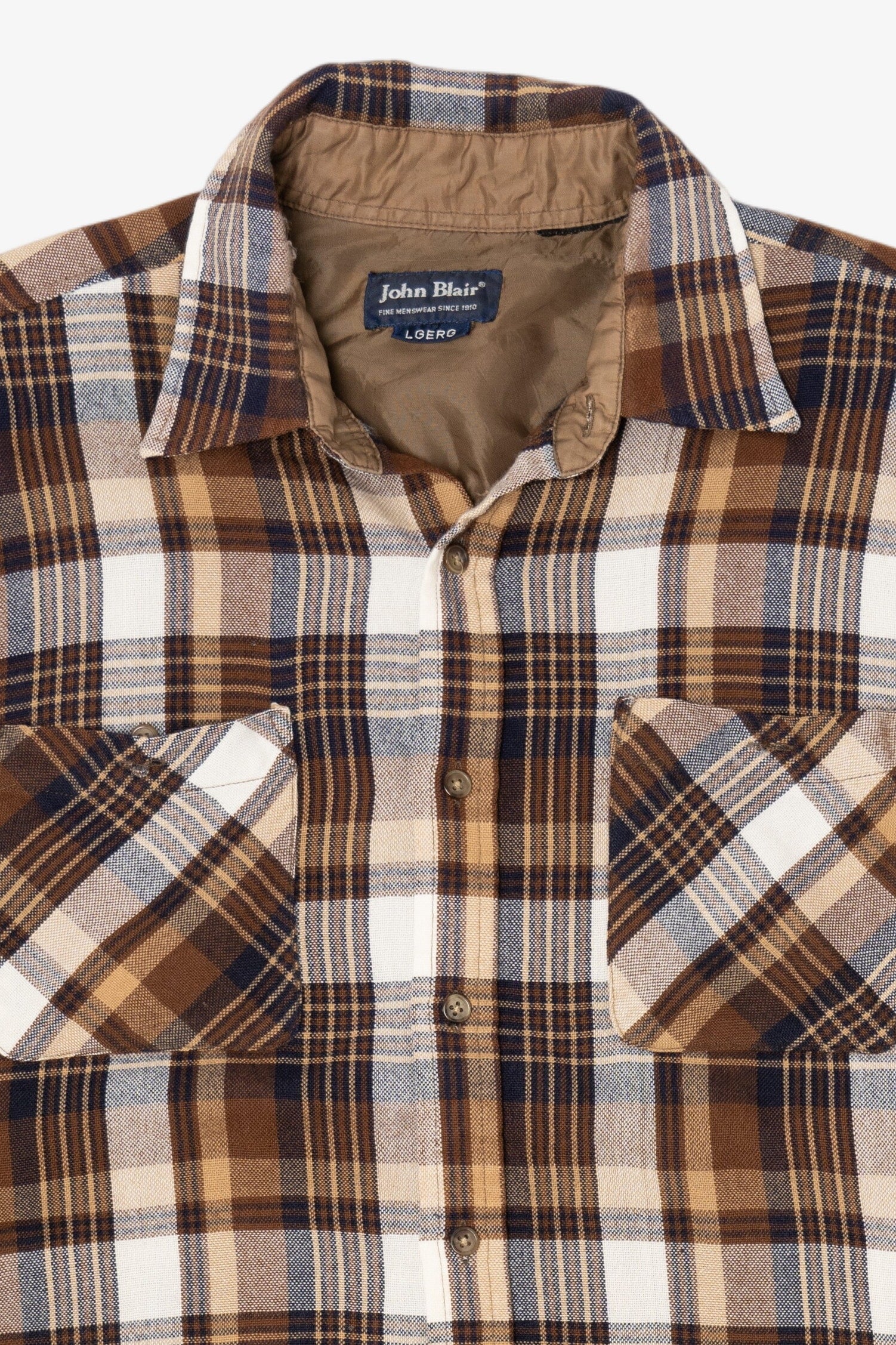 Vintage Brown John Blair Flannel Button Up Shirt (1990s)