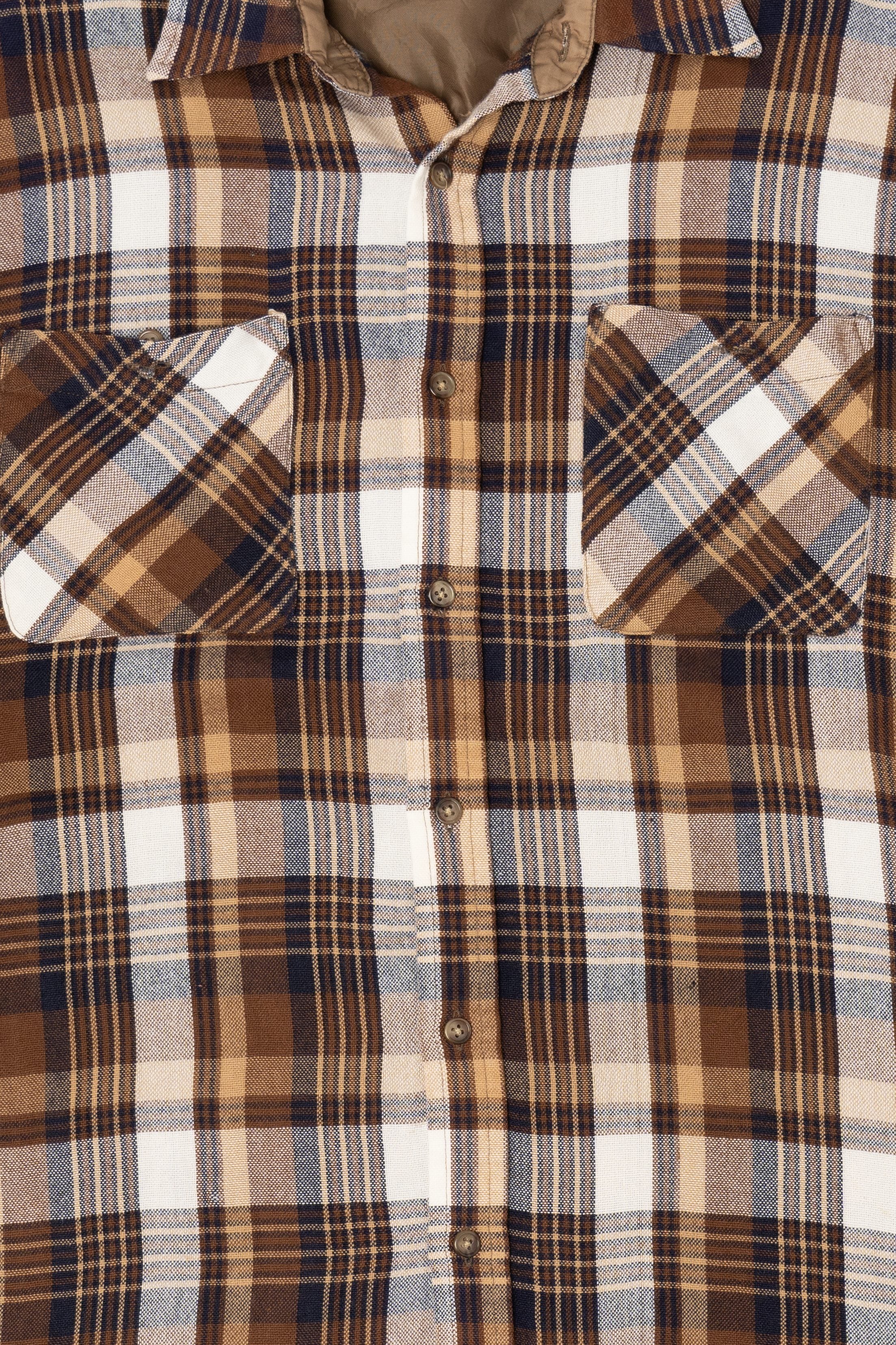 Vintage Brown John Blair Flannel Button Up Shirt (1990s)