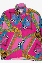 Vintage Pink Vibrant Evidence Button Up Shirt (1980s)