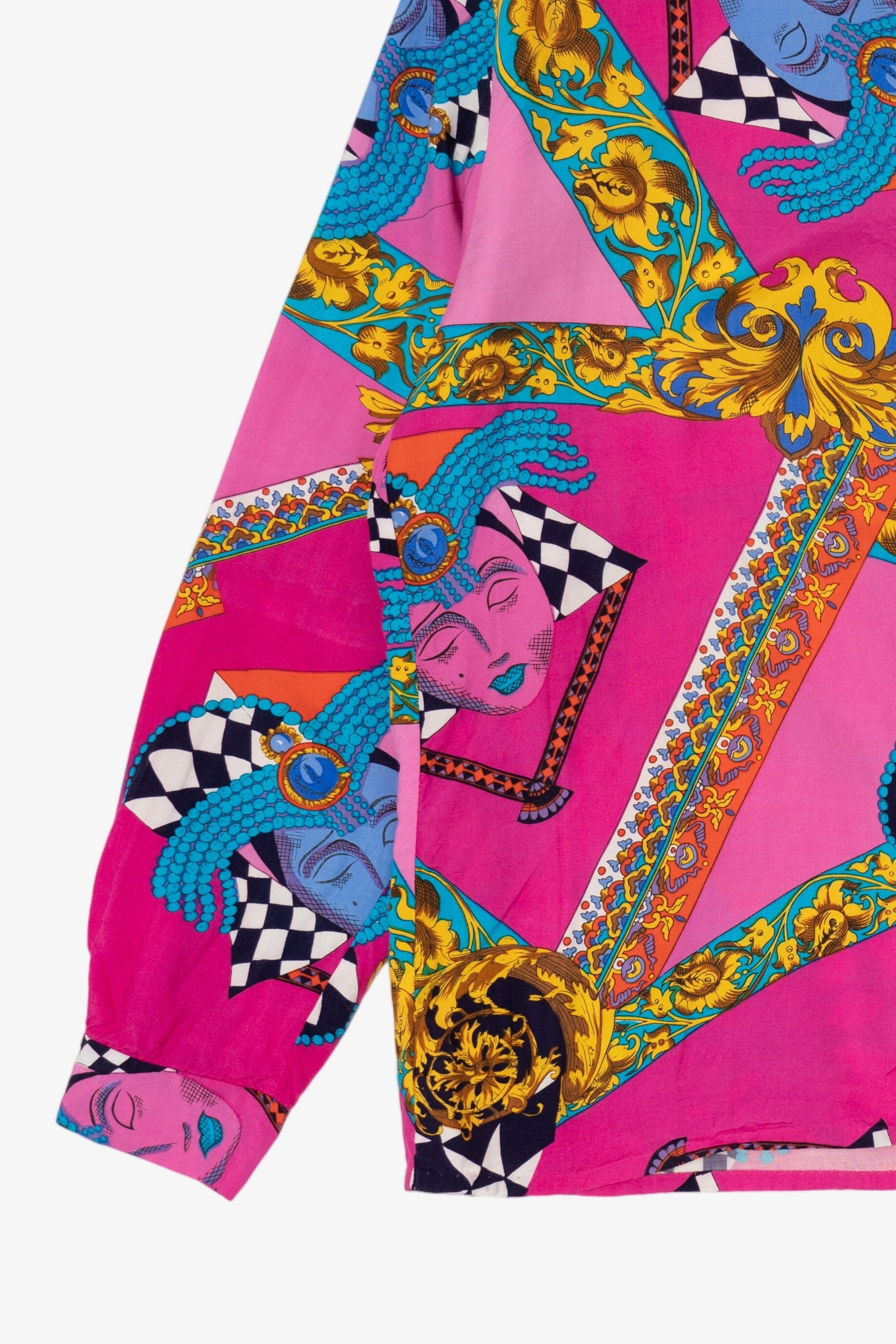 Vintage Pink Vibrant Evidence Button Up Shirt (1980s)