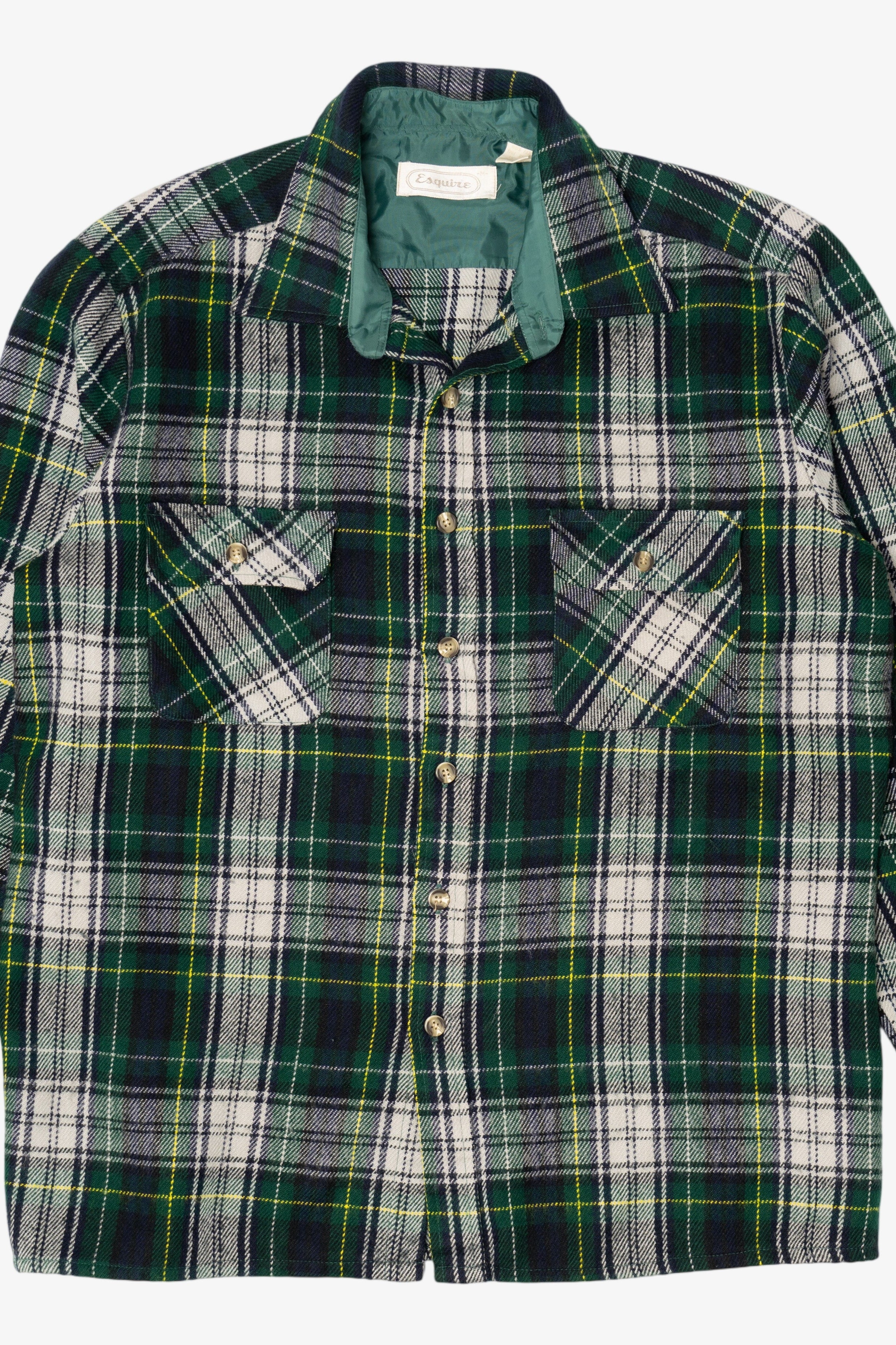 Vintage Dark Green Esquire Flannel Button Up Shirt (1990s) – Ragstock
