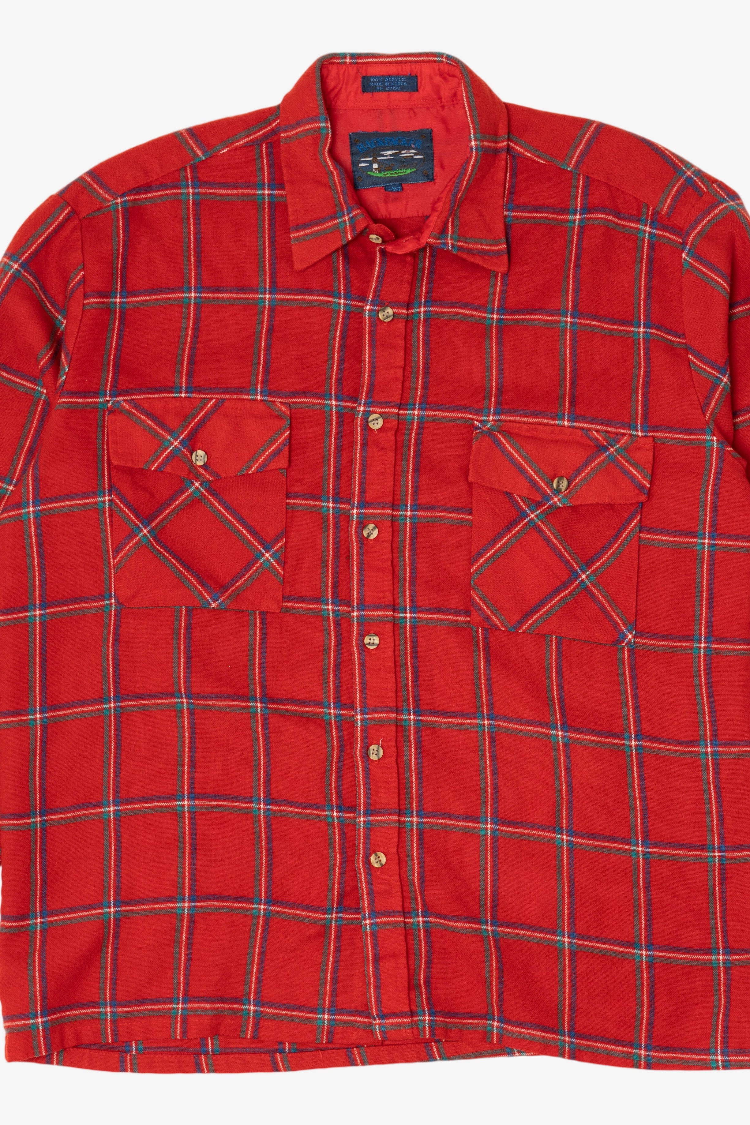 Vintage Red Backpacker Flannel Button Up Shirt (1990s)