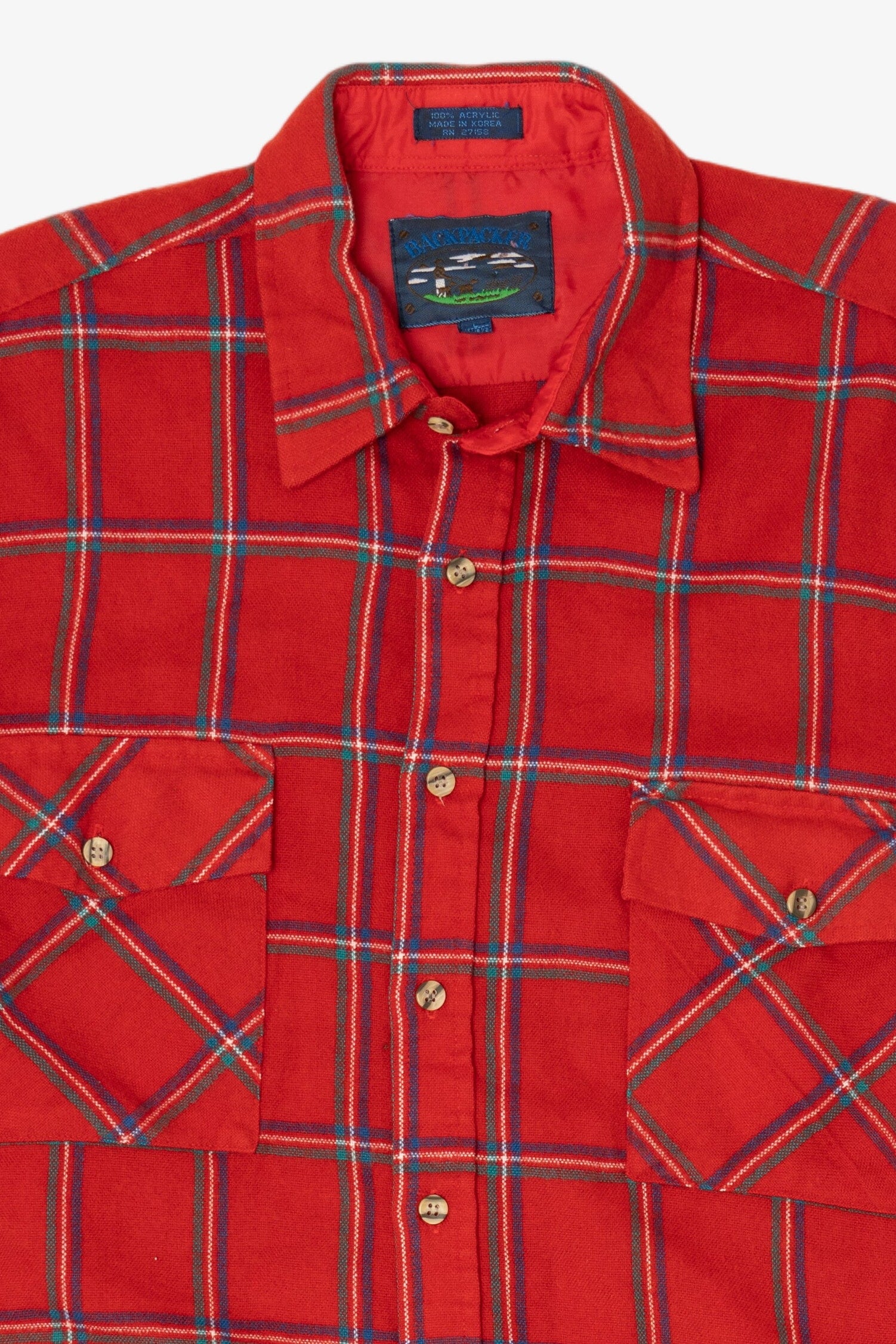 Vintage Red Backpacker Flannel Button Up Shirt (1990s)