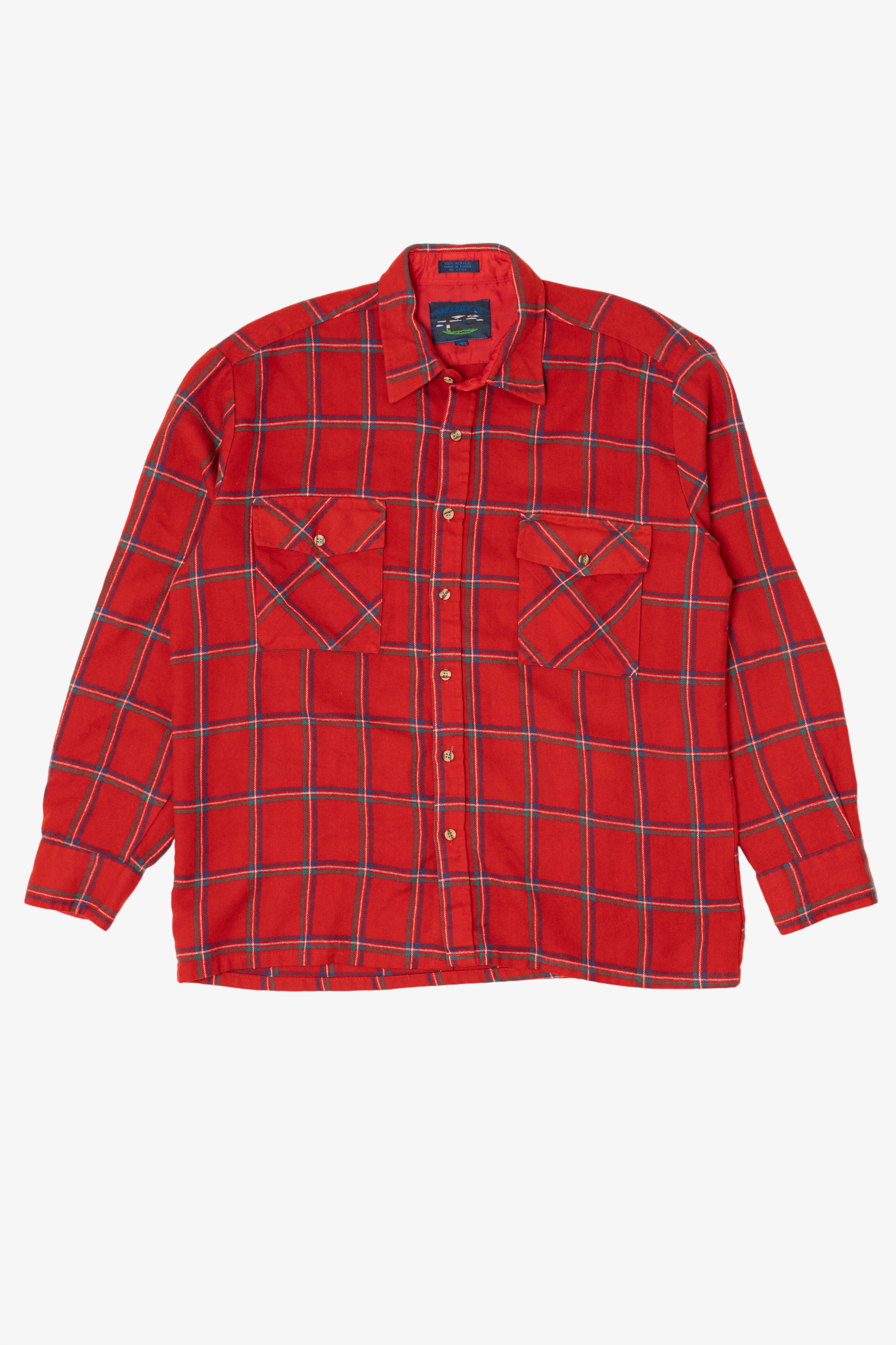 Vintage Red Backpacker Flannel Button Up Shirt (1990s)